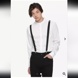 Hot Topic 1" Black Adjustable Adult Suspenders O/S Fits Most